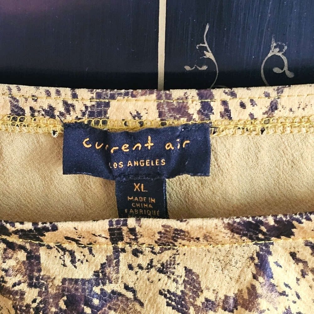 Anthropologie Current Air Python Print Satin Slip… - image 5